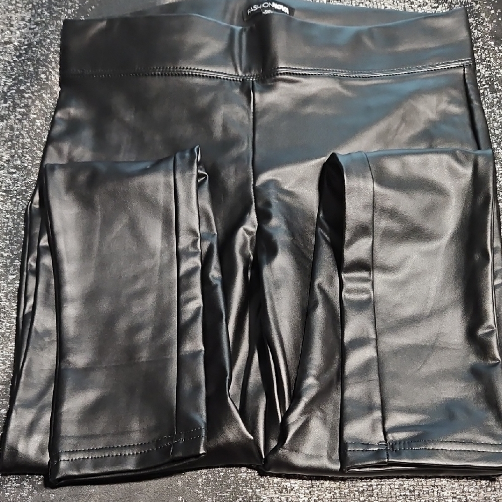 Black Faux Leather Leggings